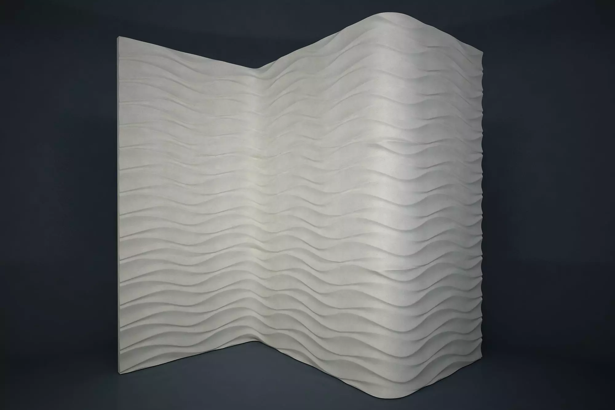 04 WAVES PATTERN WALL Low-poly 3D model_0