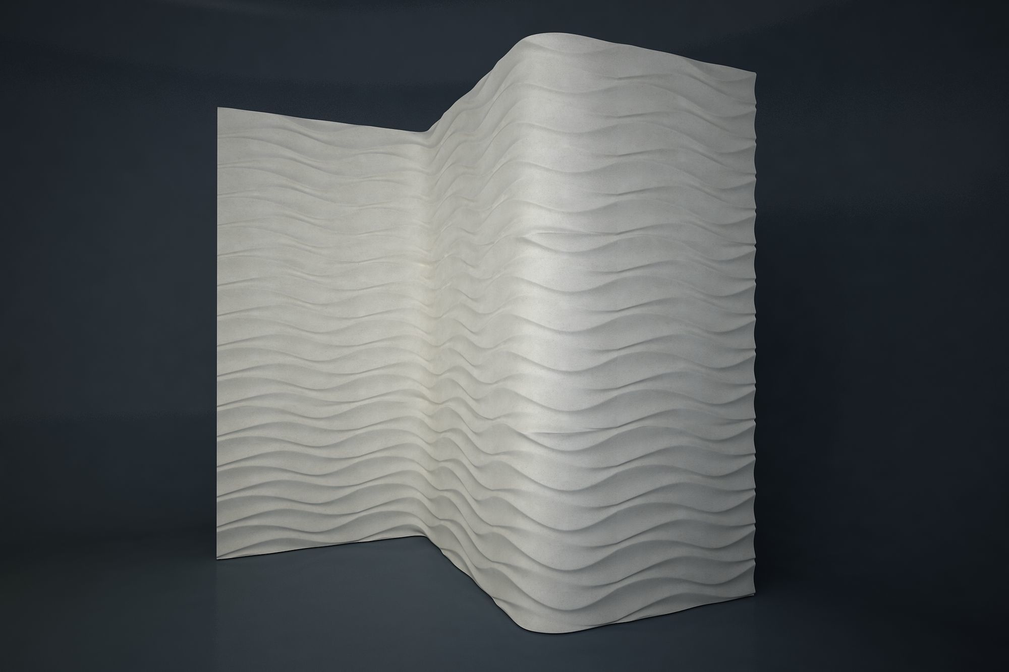 04 WAVES PATTERN WALL Low-poly 3D model_1
