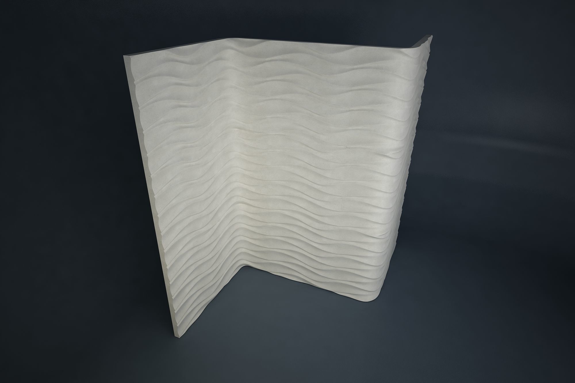 04 WAVES PATTERN WALL Low-poly 3D model_3