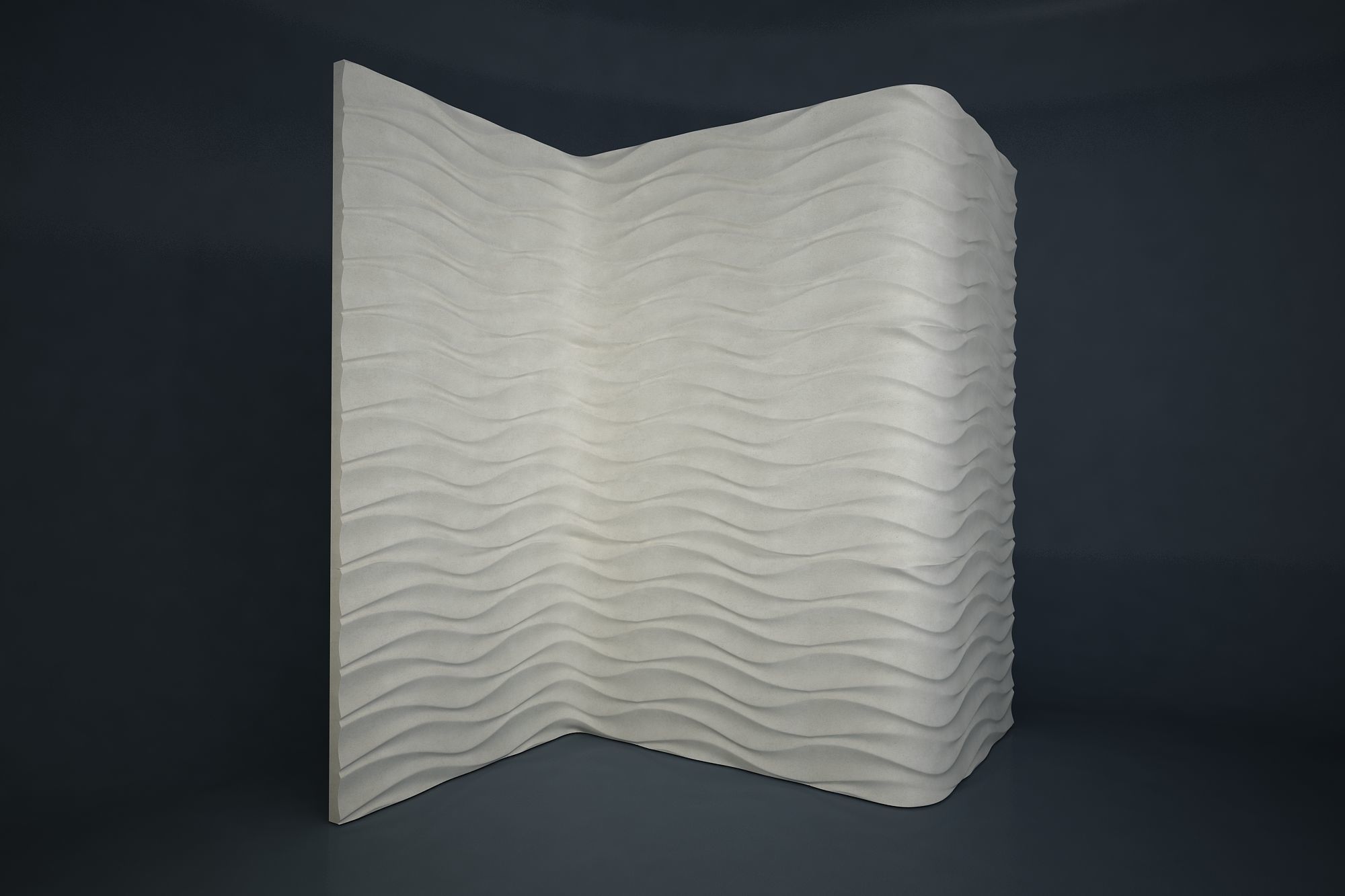 04 WAVES PATTERN WALL Low-poly 3D model_2