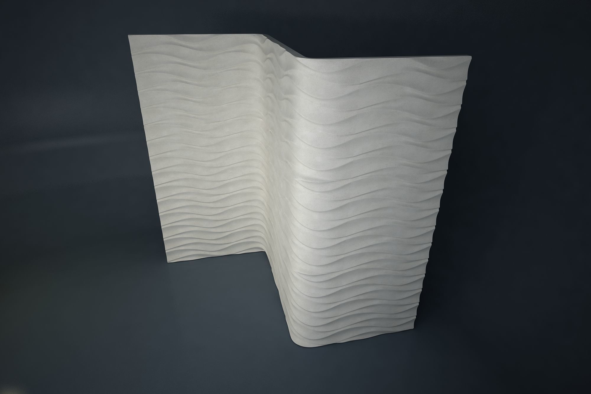 04 WAVES PATTERN WALL Low-poly 3D model_4