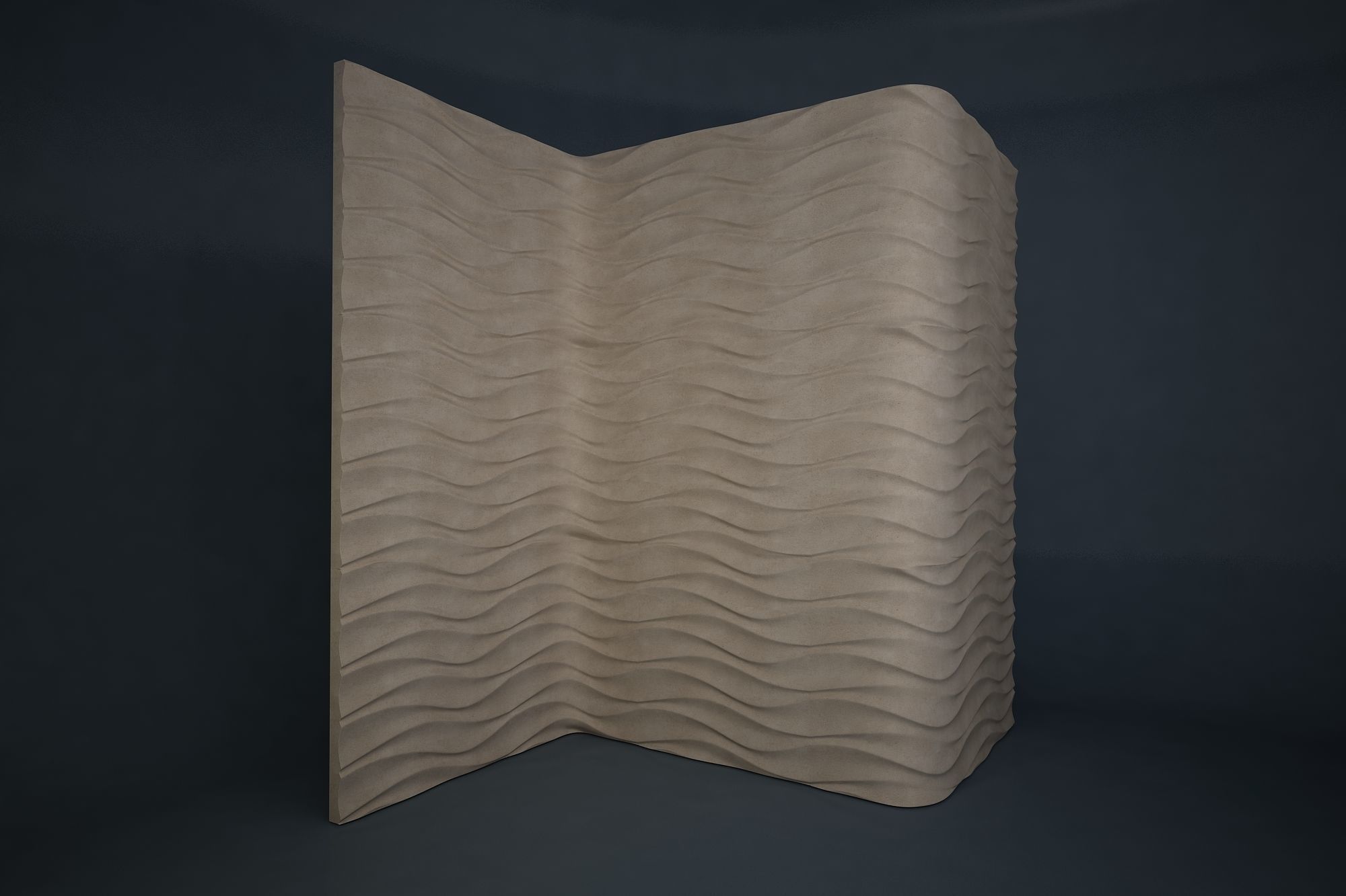 05 WAVES PATTERN WALL Low-poly 3D model_2