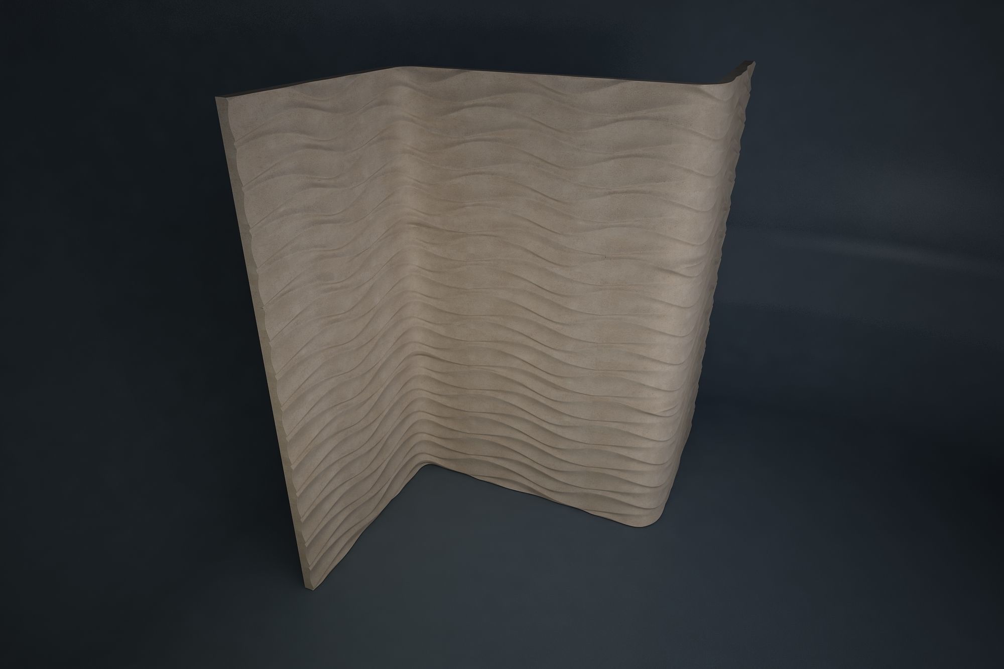 05 WAVES PATTERN WALL Low-poly 3D model_3