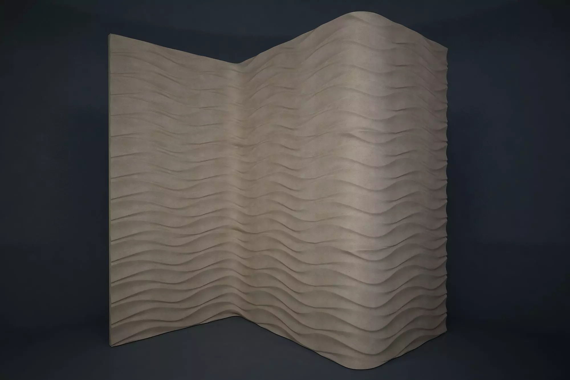 05 WAVES PATTERN WALL Low-poly 3D model_0