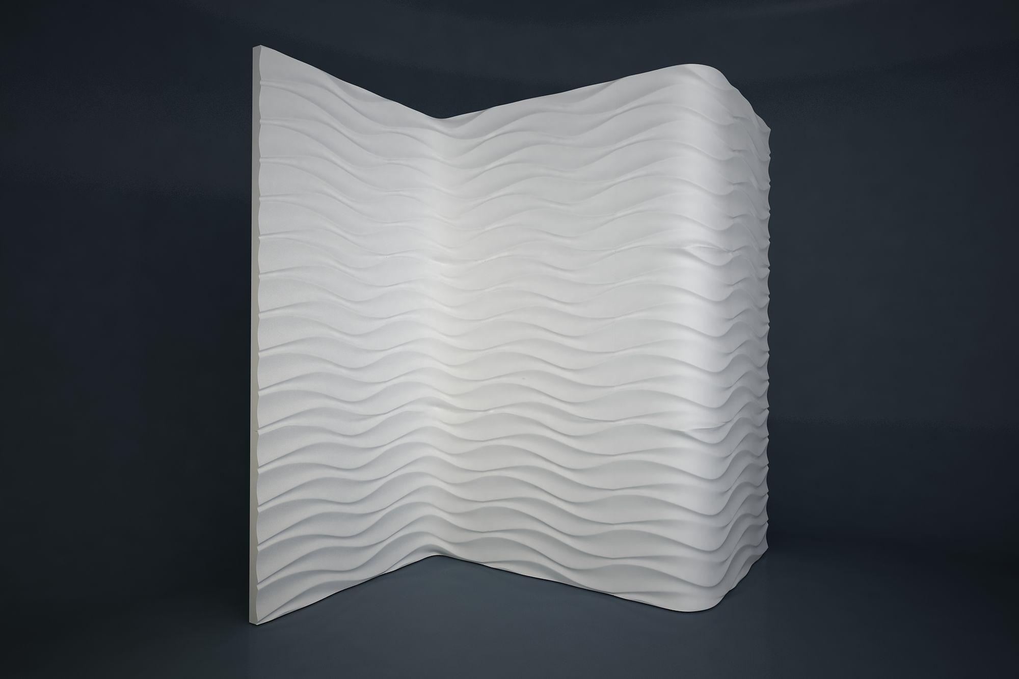 06 WAVES PATTERN WALL Low-poly 3D model_2