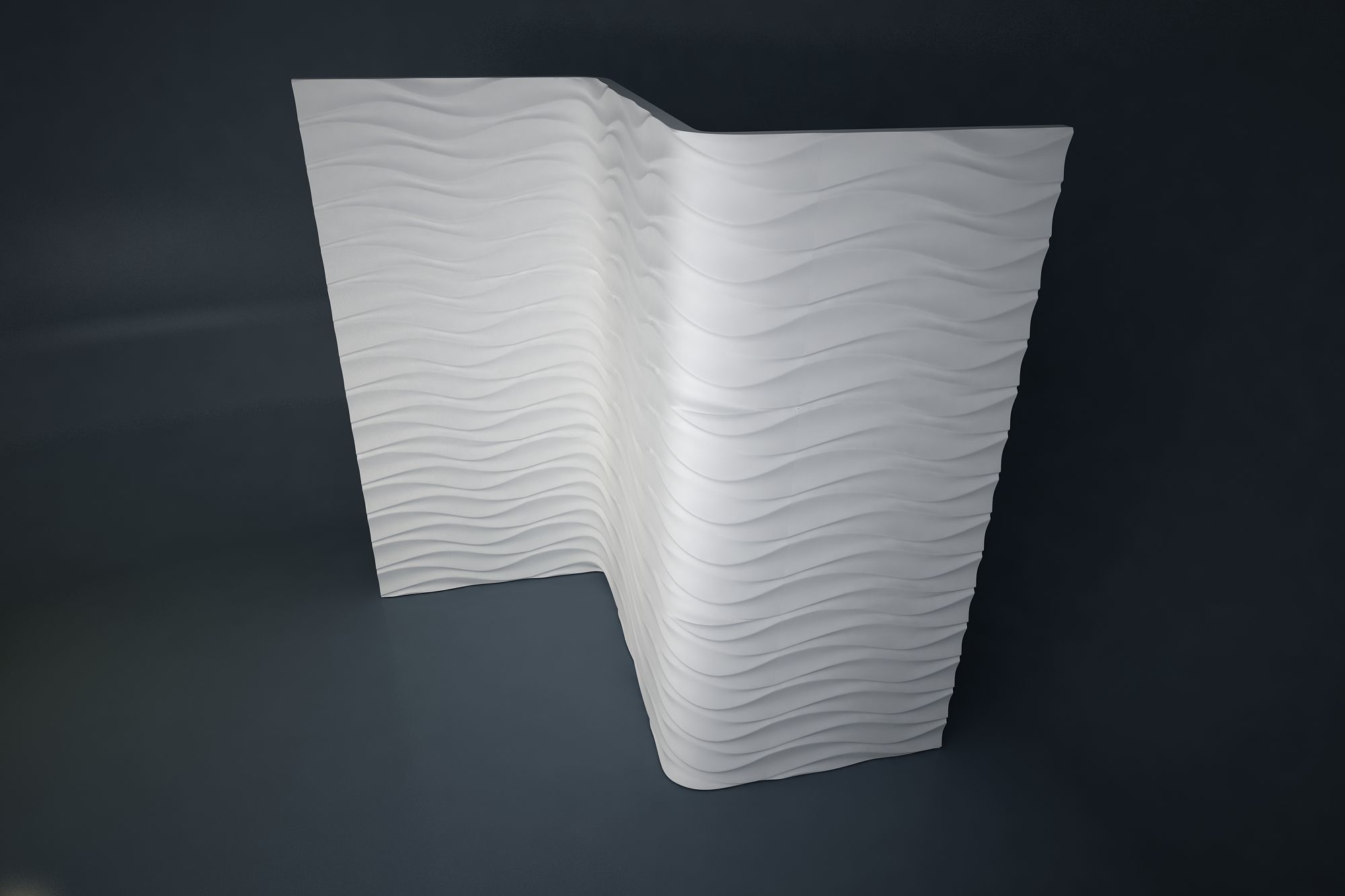 06 WAVES PATTERN WALL Low-poly 3D model_4
