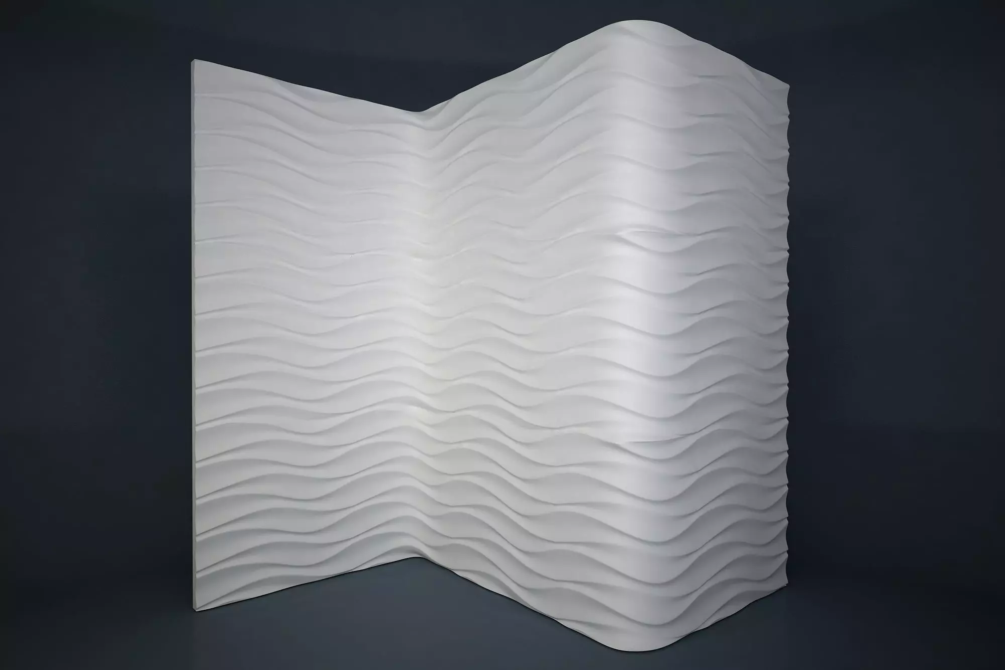06 WAVES PATTERN WALL Low-poly 3D model_0