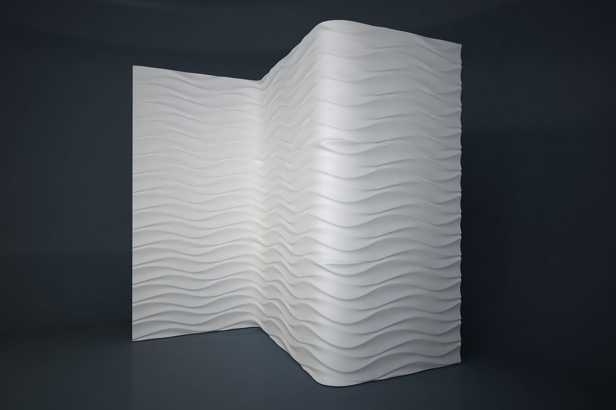 06 WAVES PATTERN WALL Low-poly 3D model_1