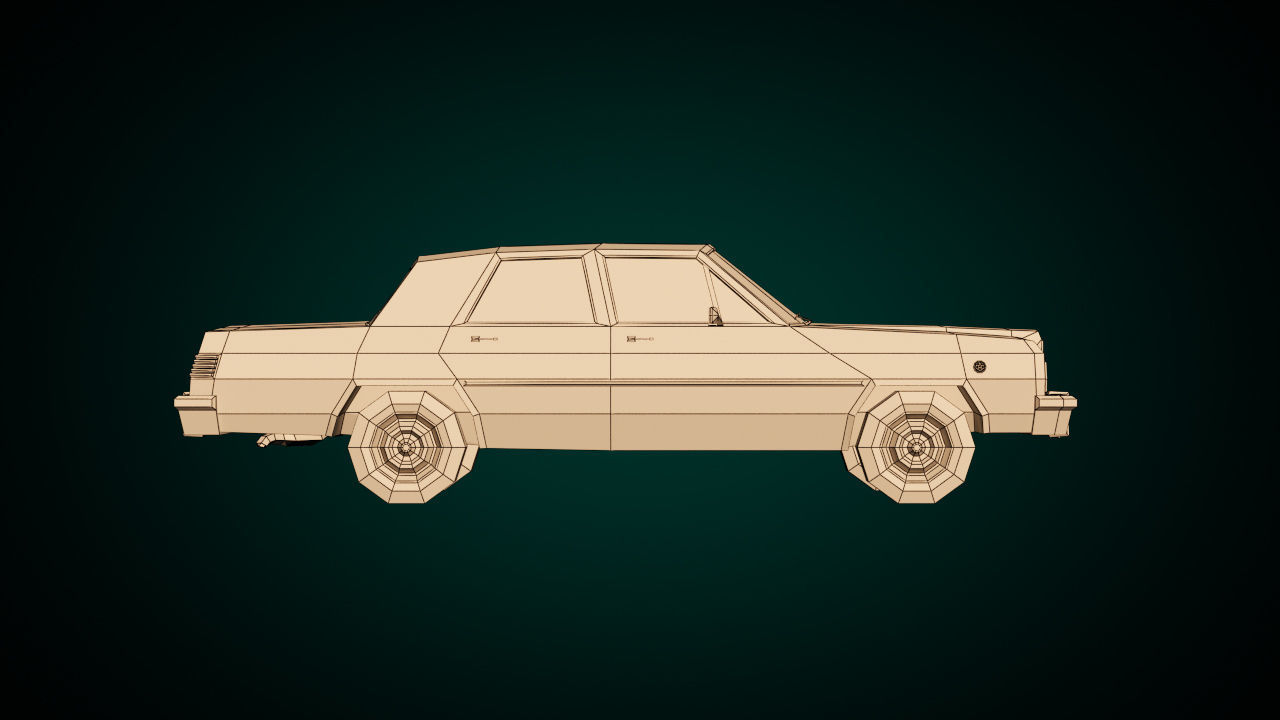 Low Poly Sedan Car 04 Low-poly 3D model_11