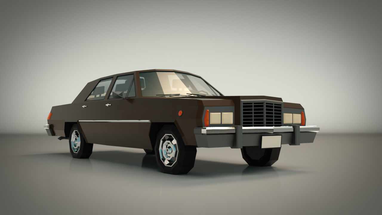 Low Poly Sedan Car 04 Low-poly 3D model_7