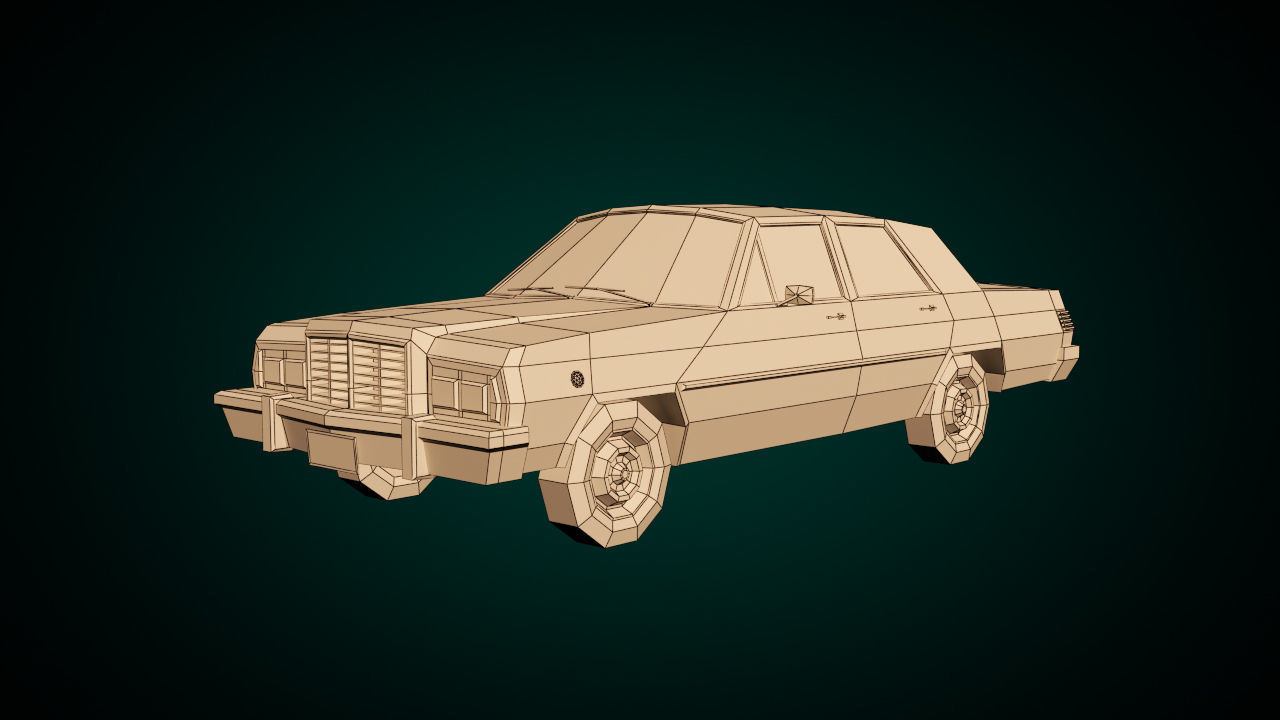Low Poly Sedan Car 04 Low-poly 3D model_9