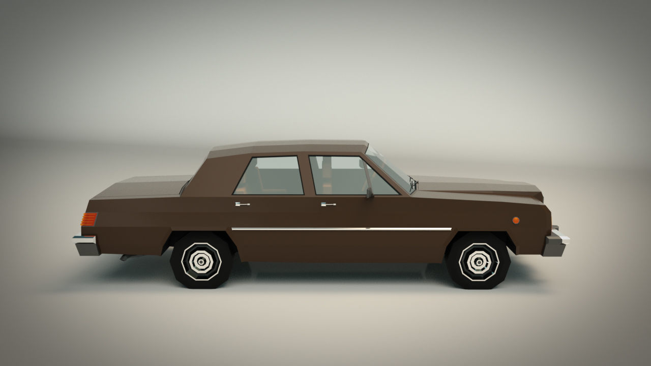 Low Poly Sedan Car 04 Low-poly 3D model_8