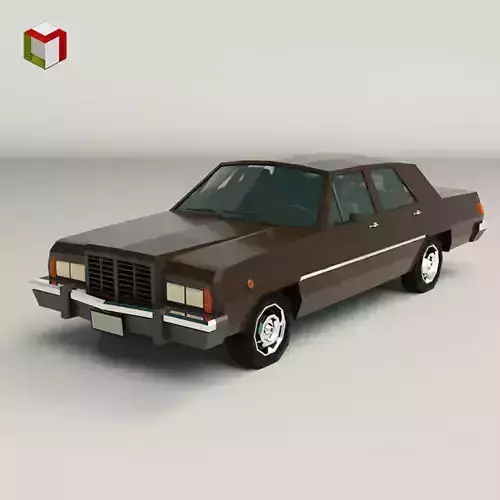 Low Poly Sedan Car 04 Low-poly 3D model