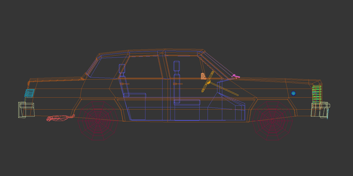 Low Poly Sedan Car 04 Low-poly 3D model_16