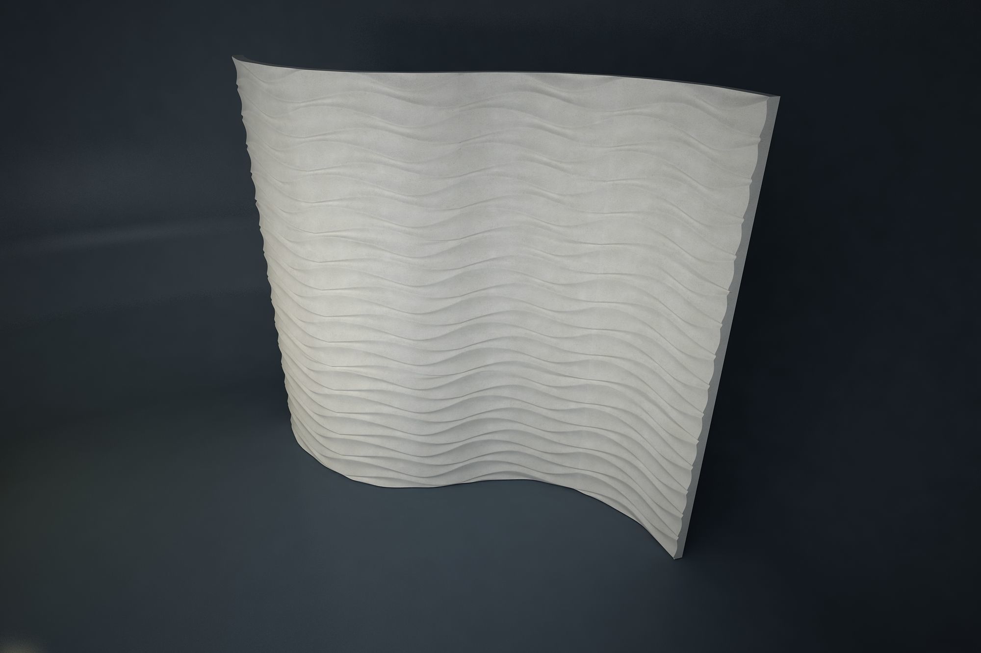 07 WAVES PATTERN WALL Low-poly 3D model_4