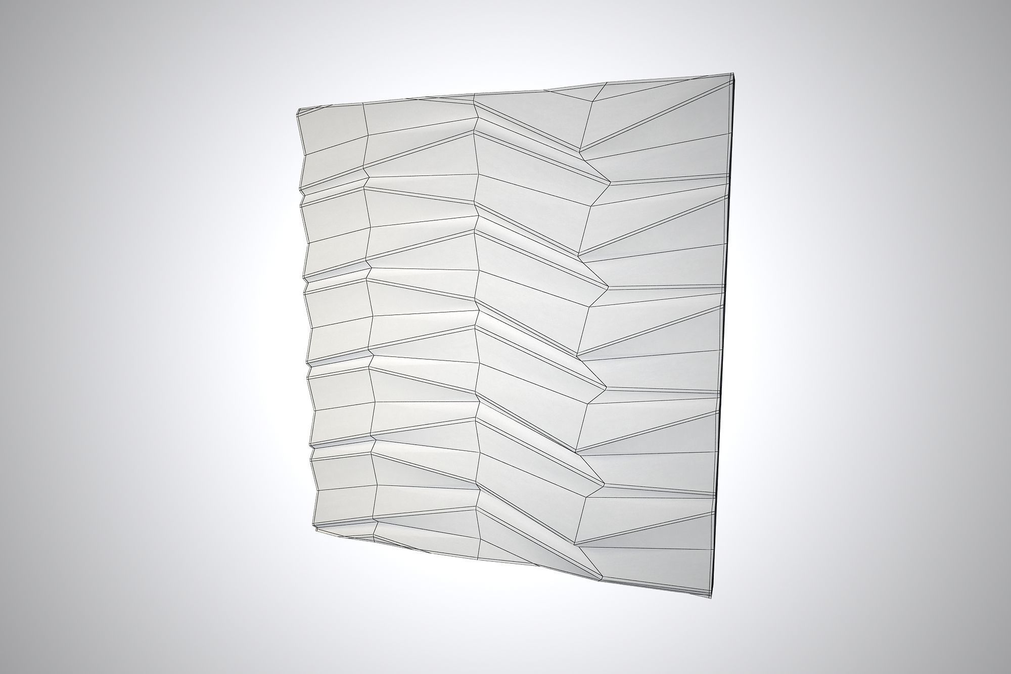 07 WAVES PATTERN WALL Low-poly 3D model_7
