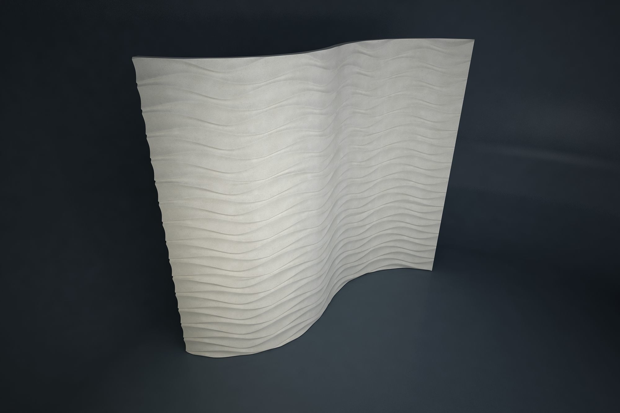 07 WAVES PATTERN WALL Low-poly 3D model_3