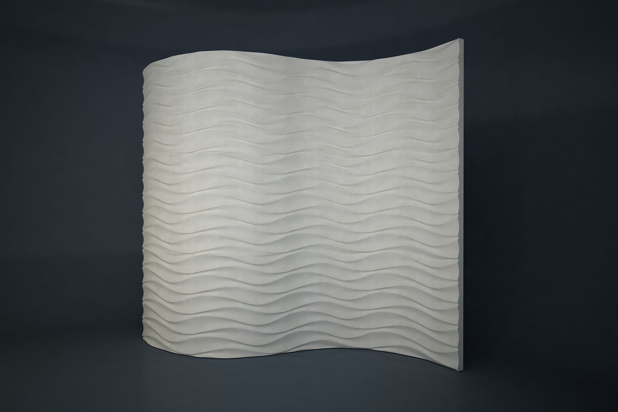 07 WAVES PATTERN WALL Low-poly 3D model_1