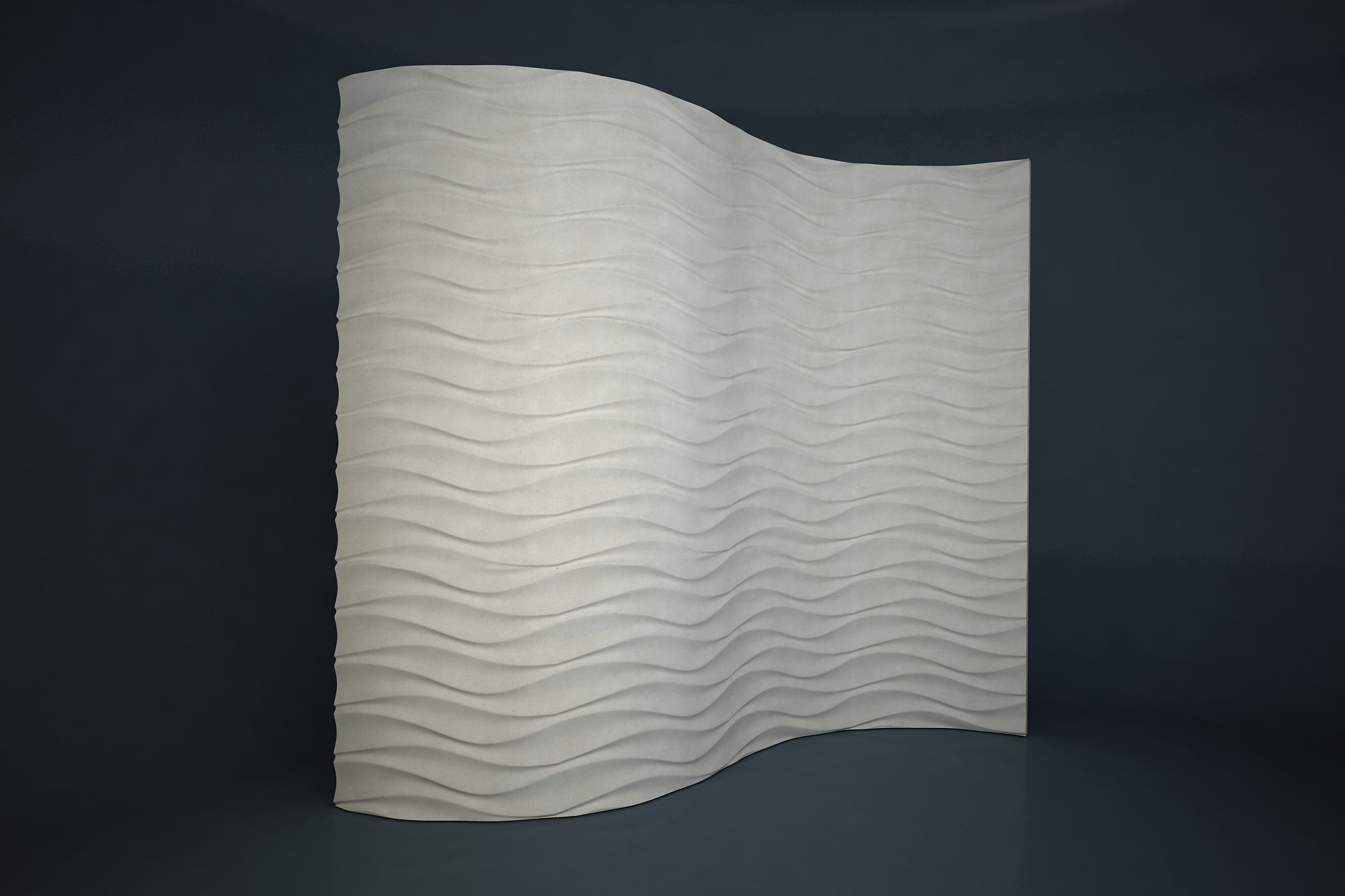 07 WAVES PATTERN WALL Low-poly 3D model_2