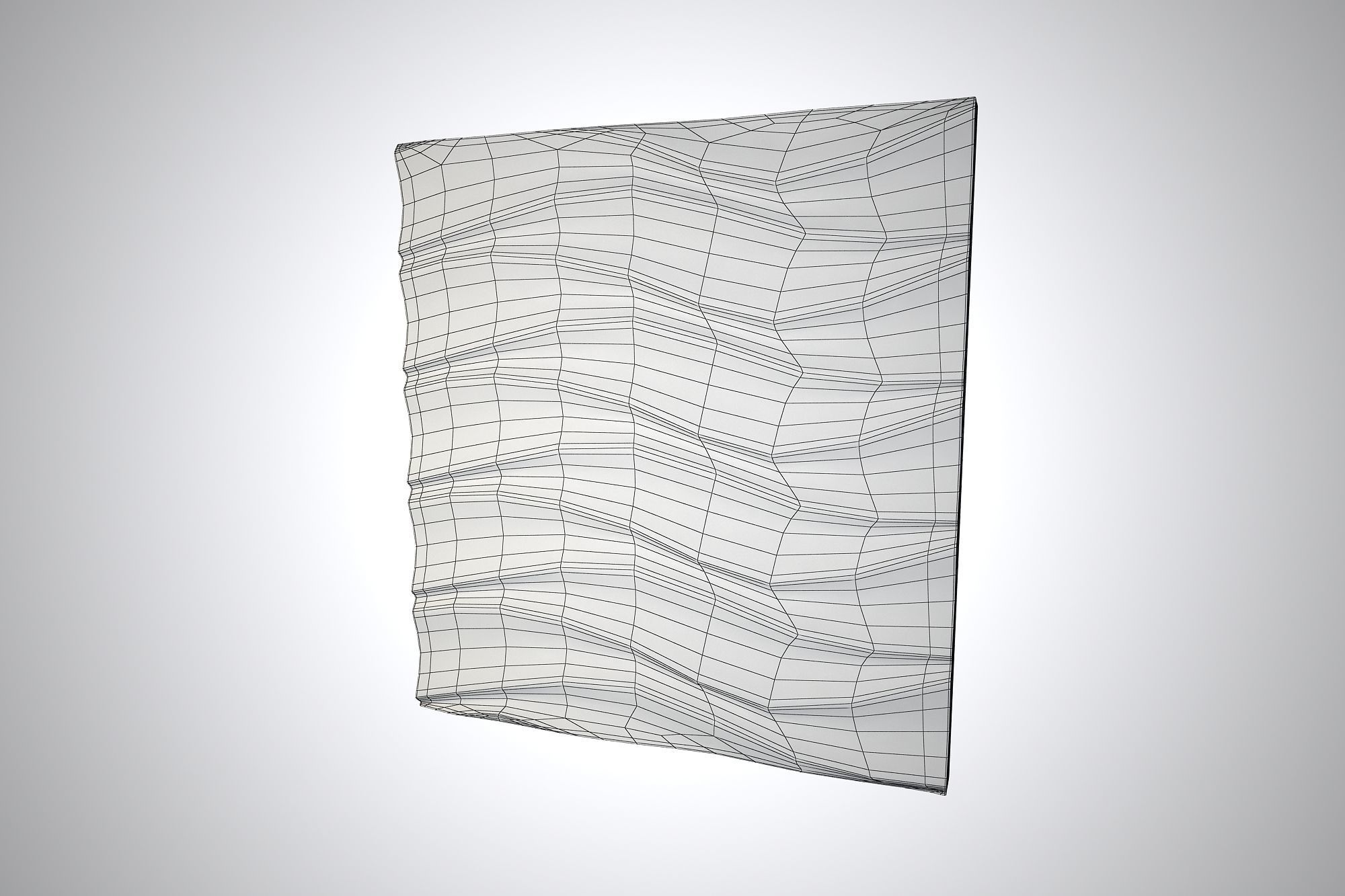 07 WAVES PATTERN WALL Low-poly 3D model_8