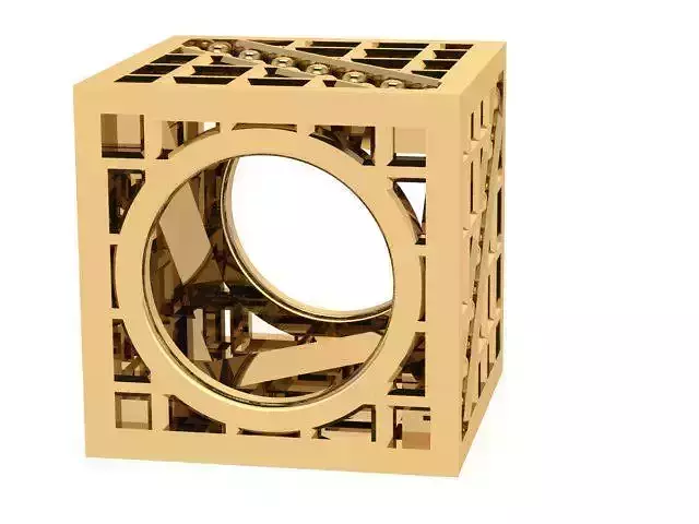 PANDORA gold ring with square shape