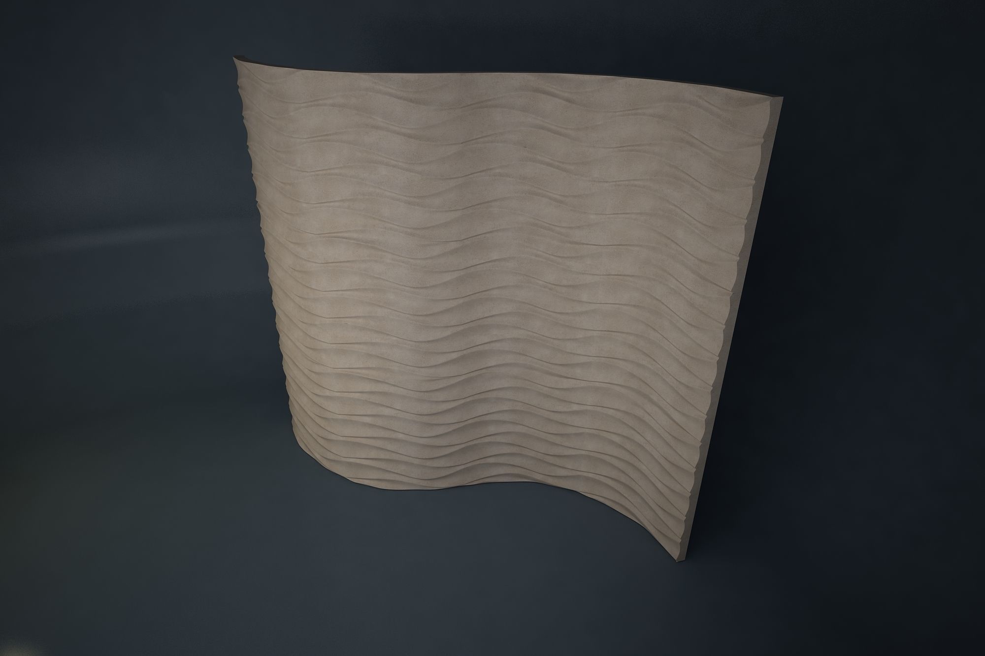 08 WAVES PATTERN WALL Low-poly 3D model_4