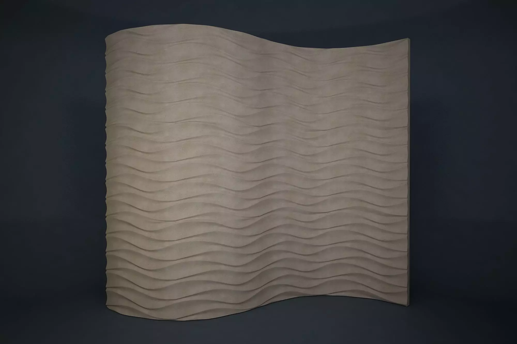 08 WAVES PATTERN WALL Low-poly 3D model_0