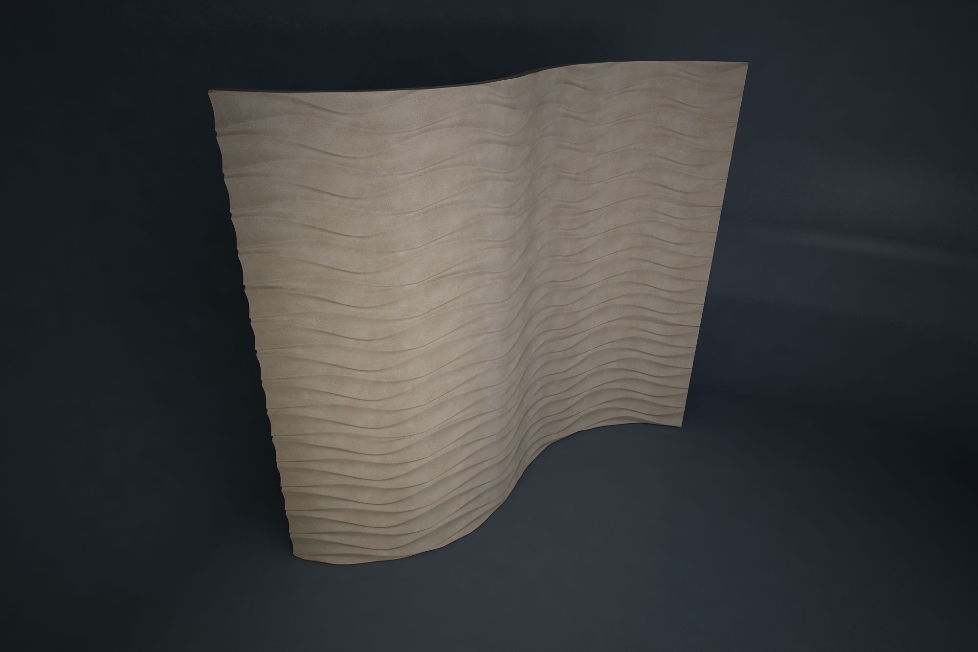 08 WAVES PATTERN WALL Low-poly 3D model_3