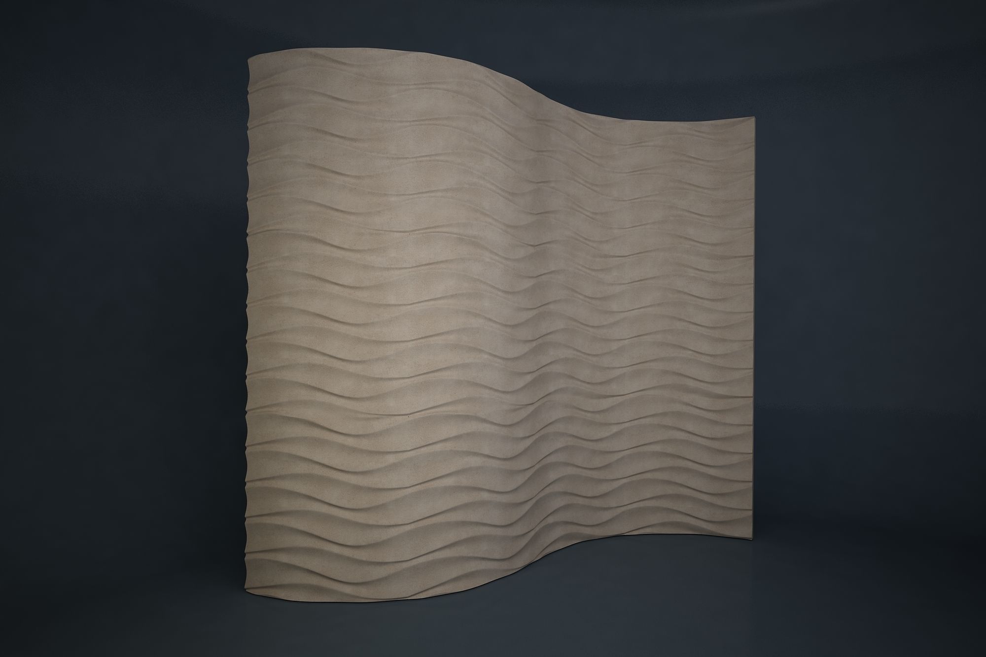 08 WAVES PATTERN WALL Low-poly 3D model_2