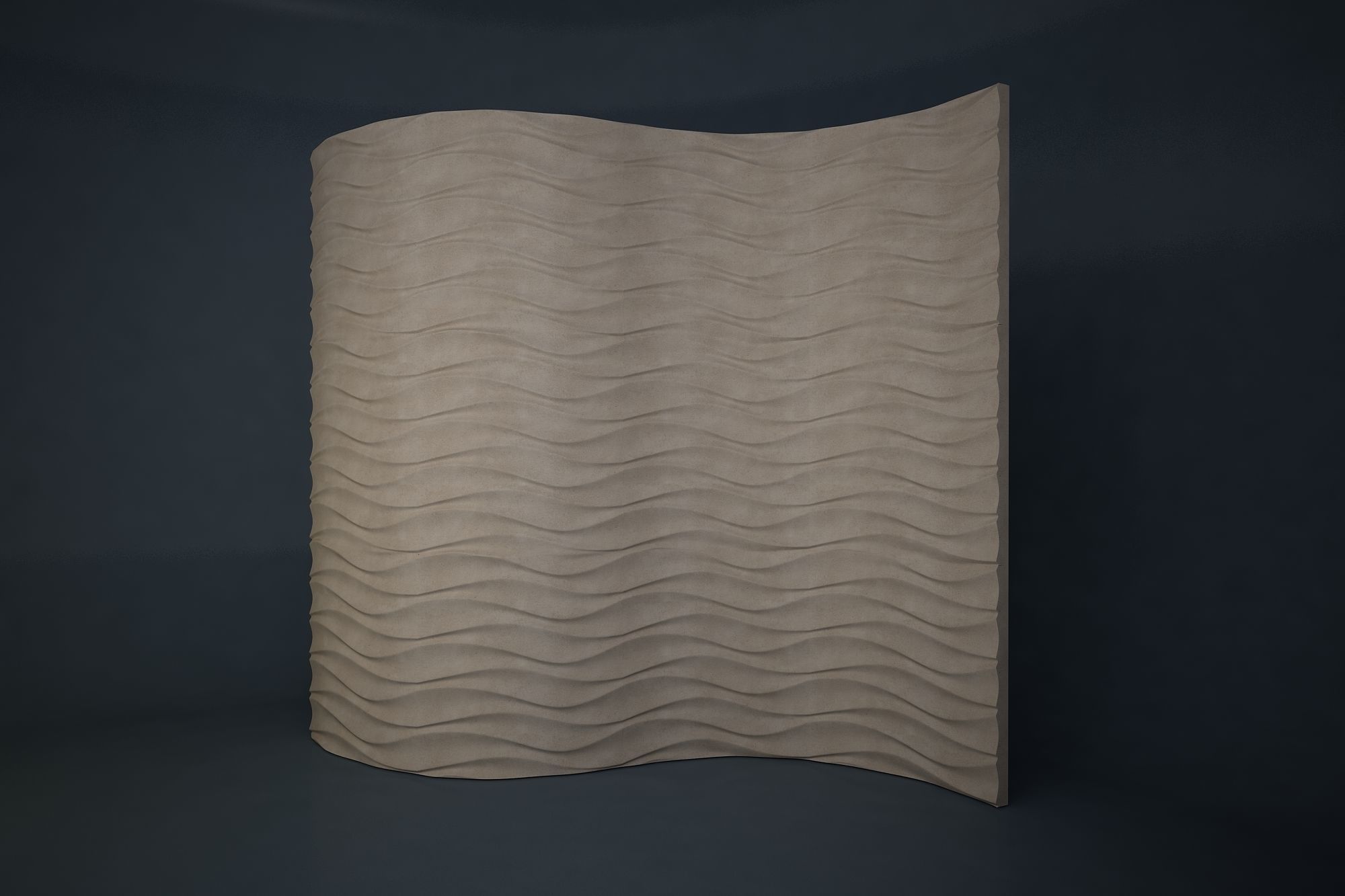 08 WAVES PATTERN WALL Low-poly 3D model_1