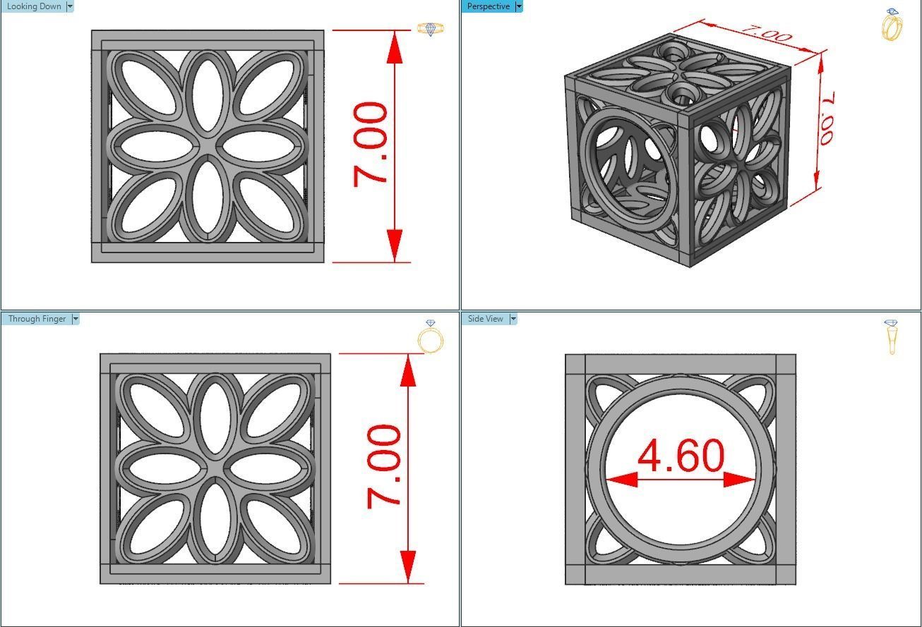 PANDORA gold cube with intricate design 3D print model_2