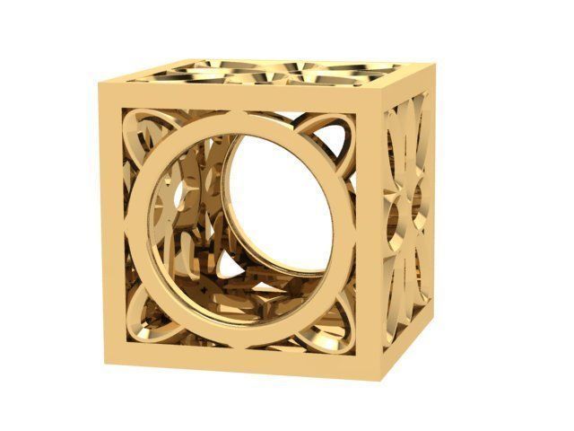 PANDORA gold cube with intricate design 3D print model_1
