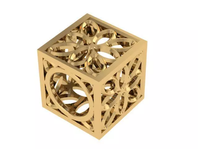 PANDORA gold cube with intricate design 3D print model_0