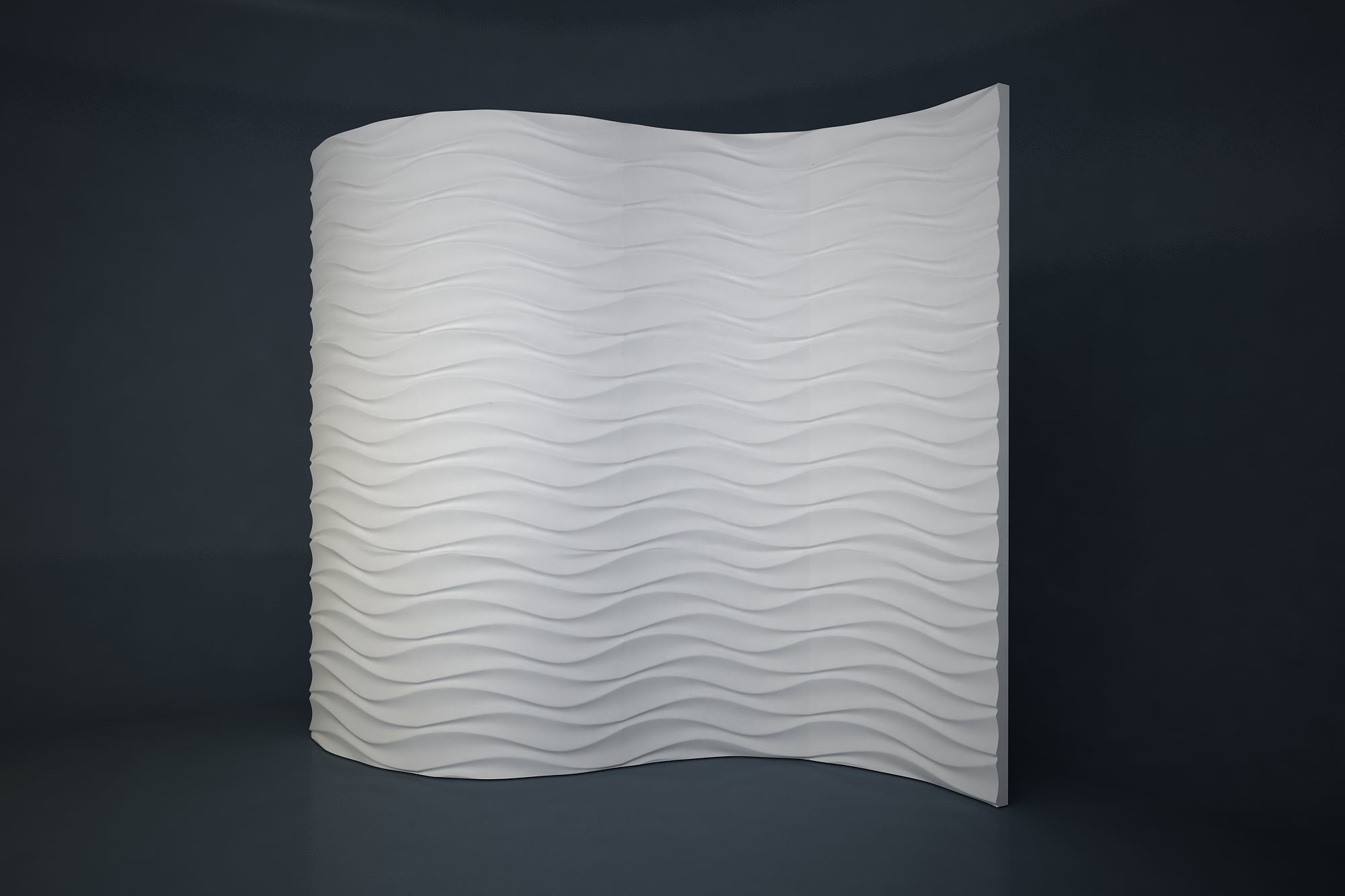 09 WAVES PATTERN WALL Low-poly 3D model_1