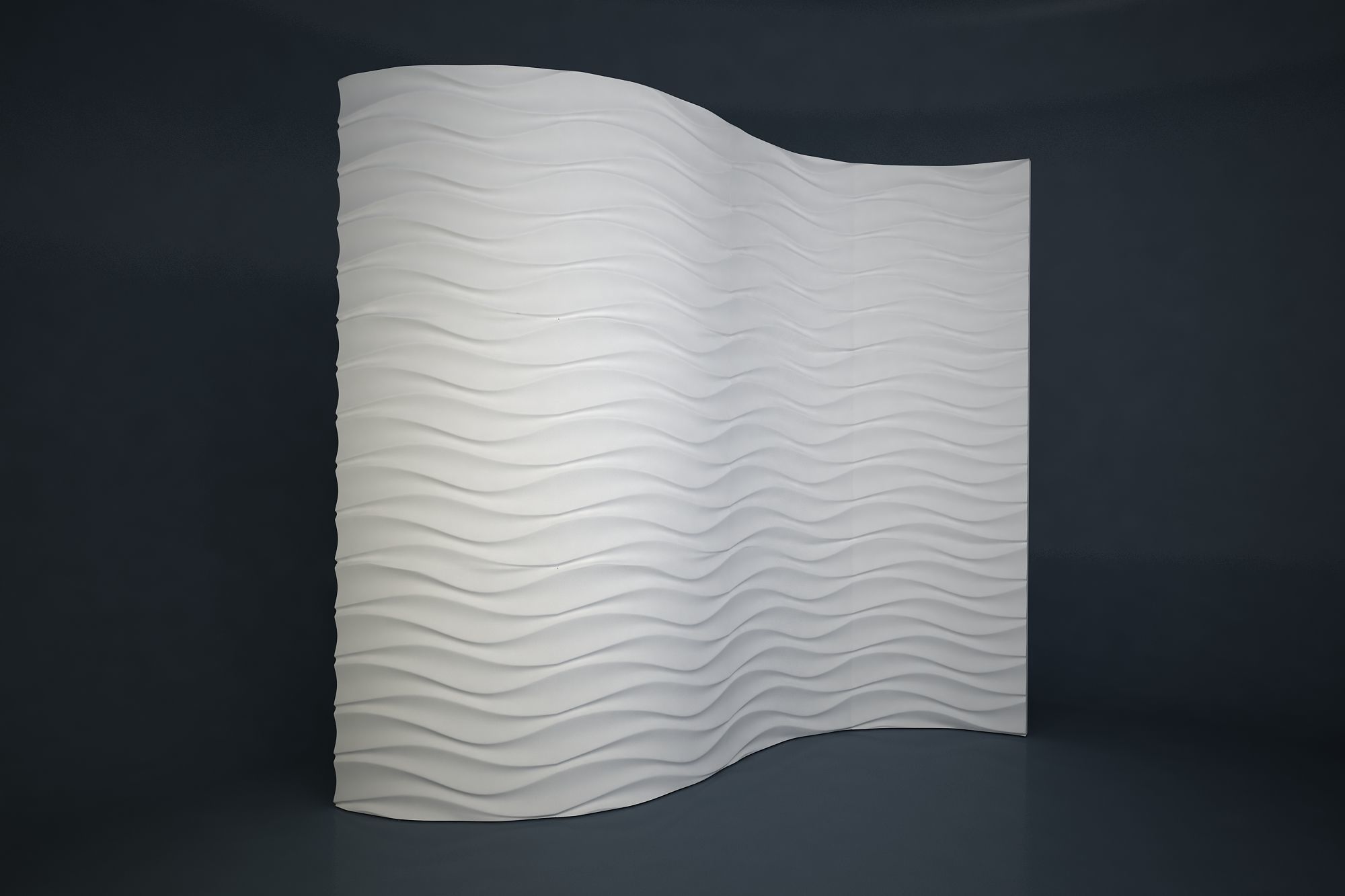 09 WAVES PATTERN WALL Low-poly 3D model_2