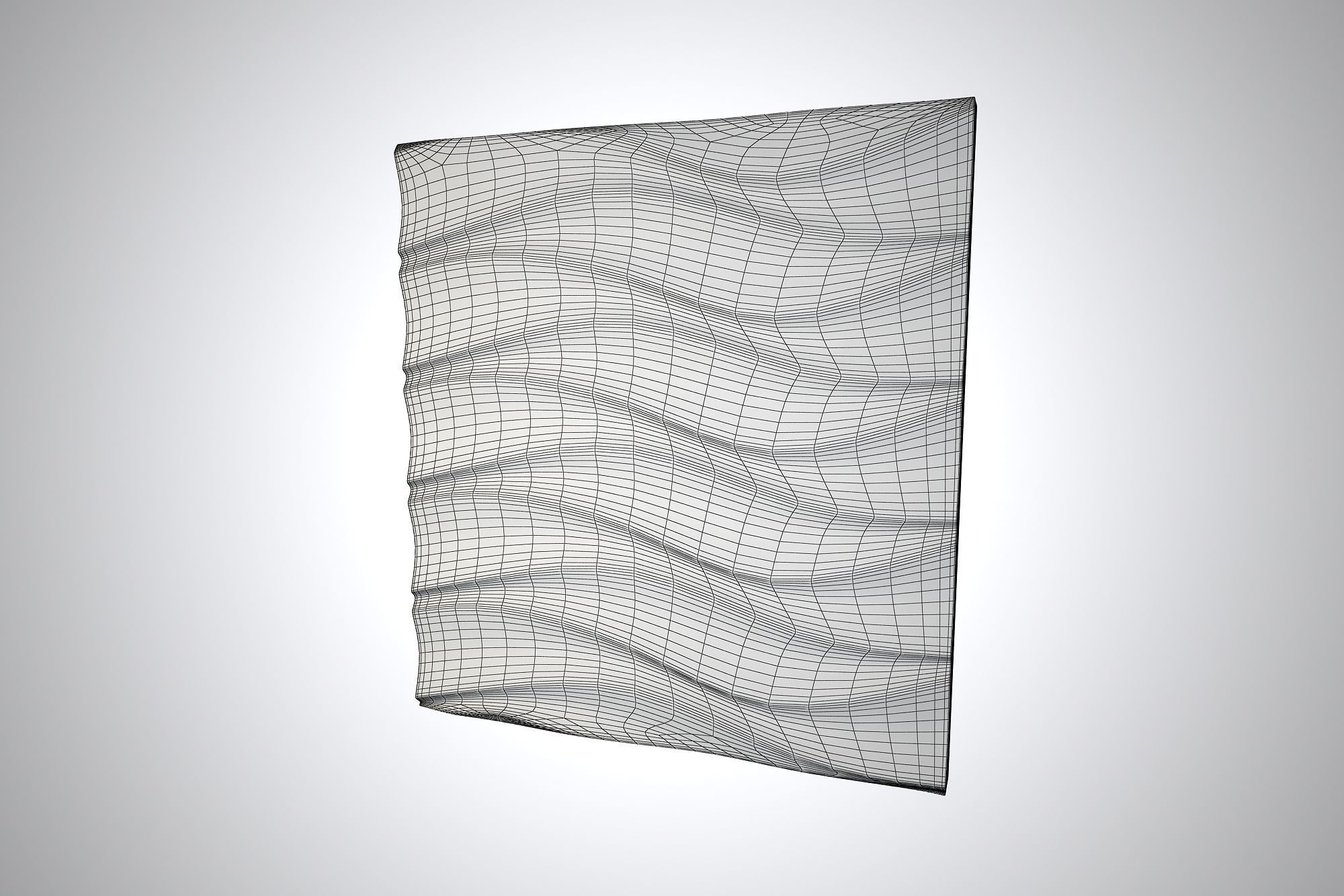 09 WAVES PATTERN WALL Low-poly 3D model_9