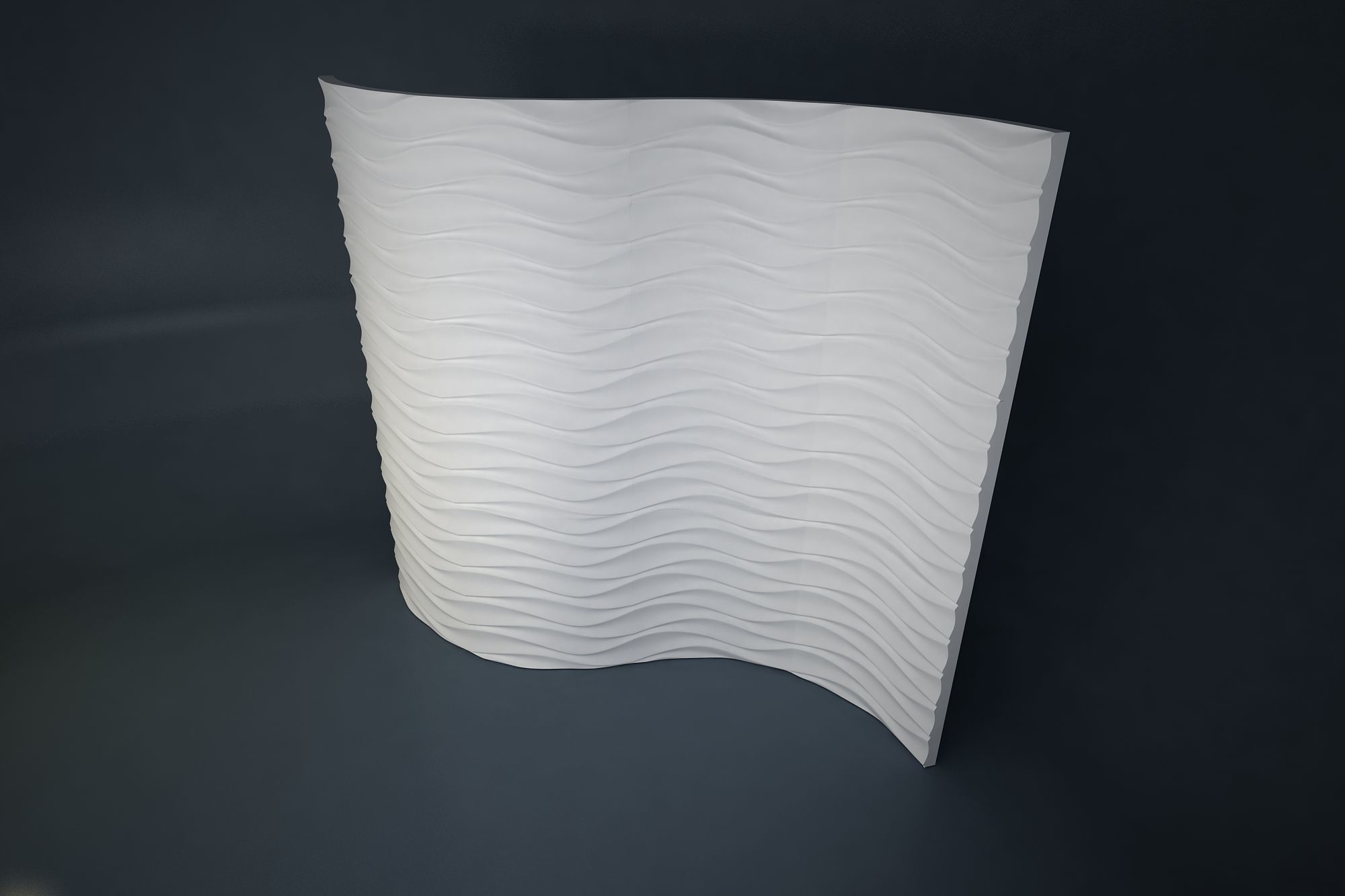 09 WAVES PATTERN WALL Low-poly 3D model_4