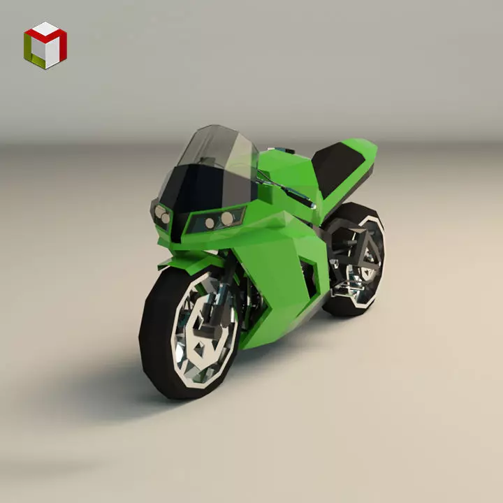 Low Poly Motorcycle 04 Low-poly 3D model_0
