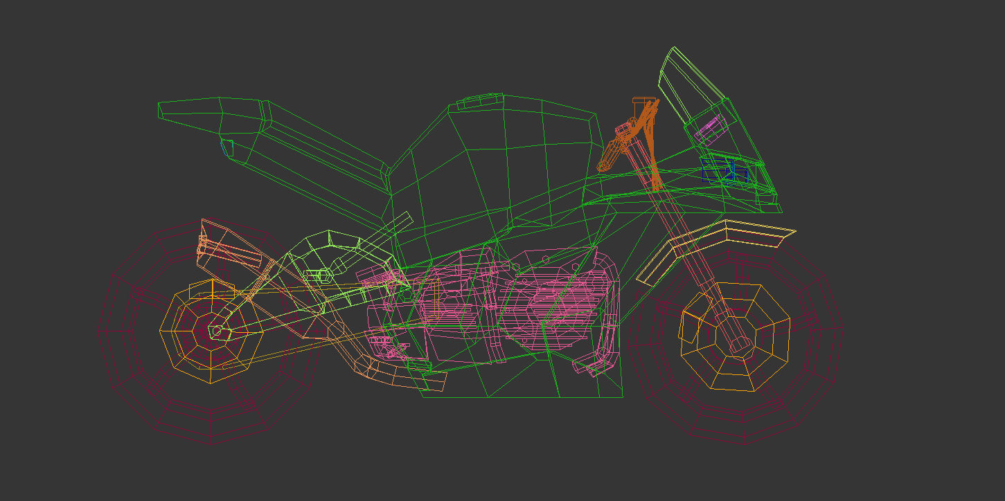 Low Poly Motorcycle 04 Low-poly 3D model_16