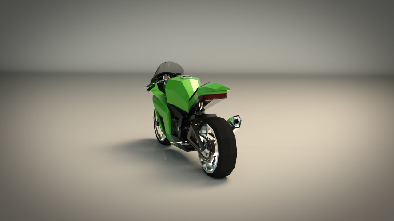 Low Poly Motorcycle 04 Low-poly 3D model_4