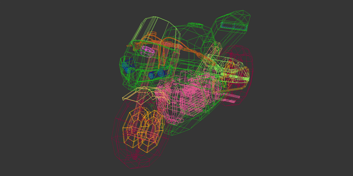 Low Poly Motorcycle 04 Low-poly 3D model_14