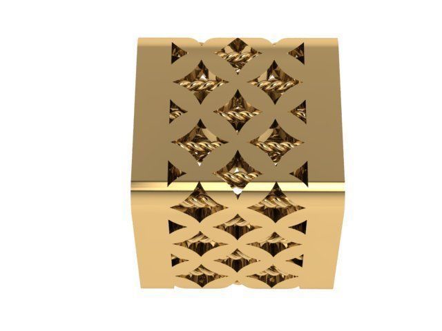 PANDORA cube ring gold 3D print model_1