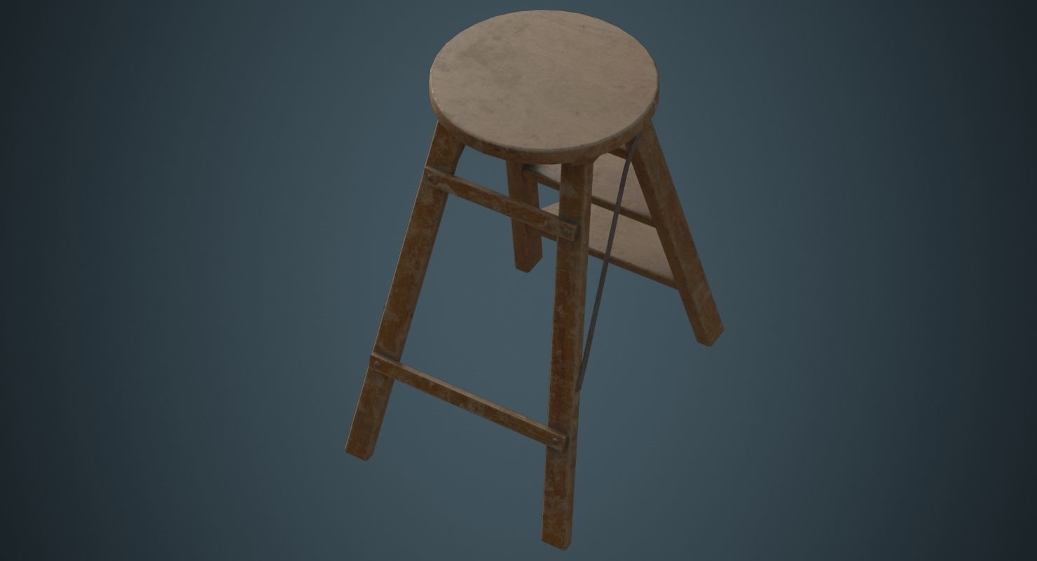 Step Ladder 2B Low-poly 3D model_5