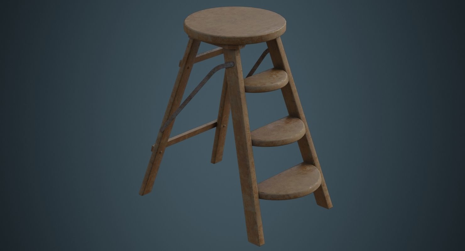 Step Ladder 2B Low-poly 3D model_4
