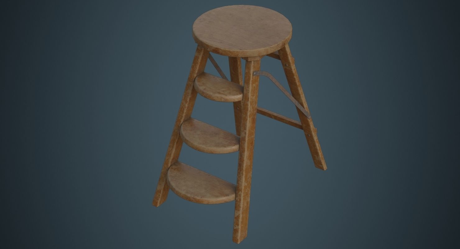 Step Ladder 2B Low-poly 3D model_3