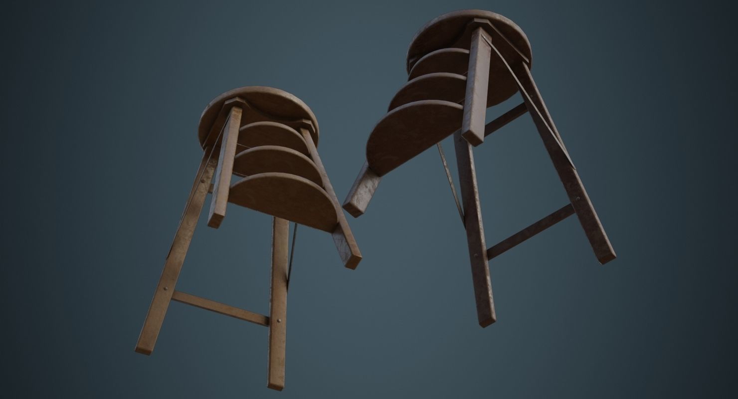 Step Ladder 2B Low-poly 3D model_2
