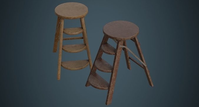Step Ladder 2B Low-poly 3D model