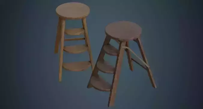 Step Ladder 2B Low-poly 3D model