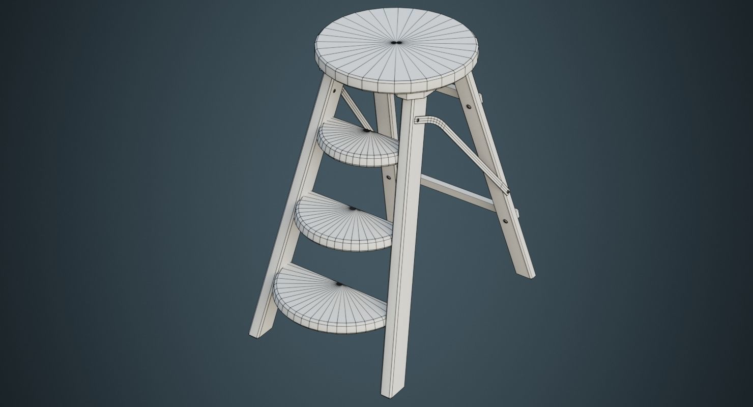 Step Ladder 2B Low-poly 3D model_8