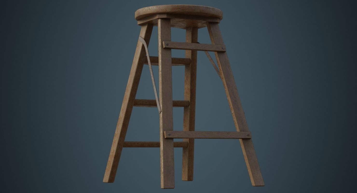 Step Ladder 2B Low-poly 3D model_6